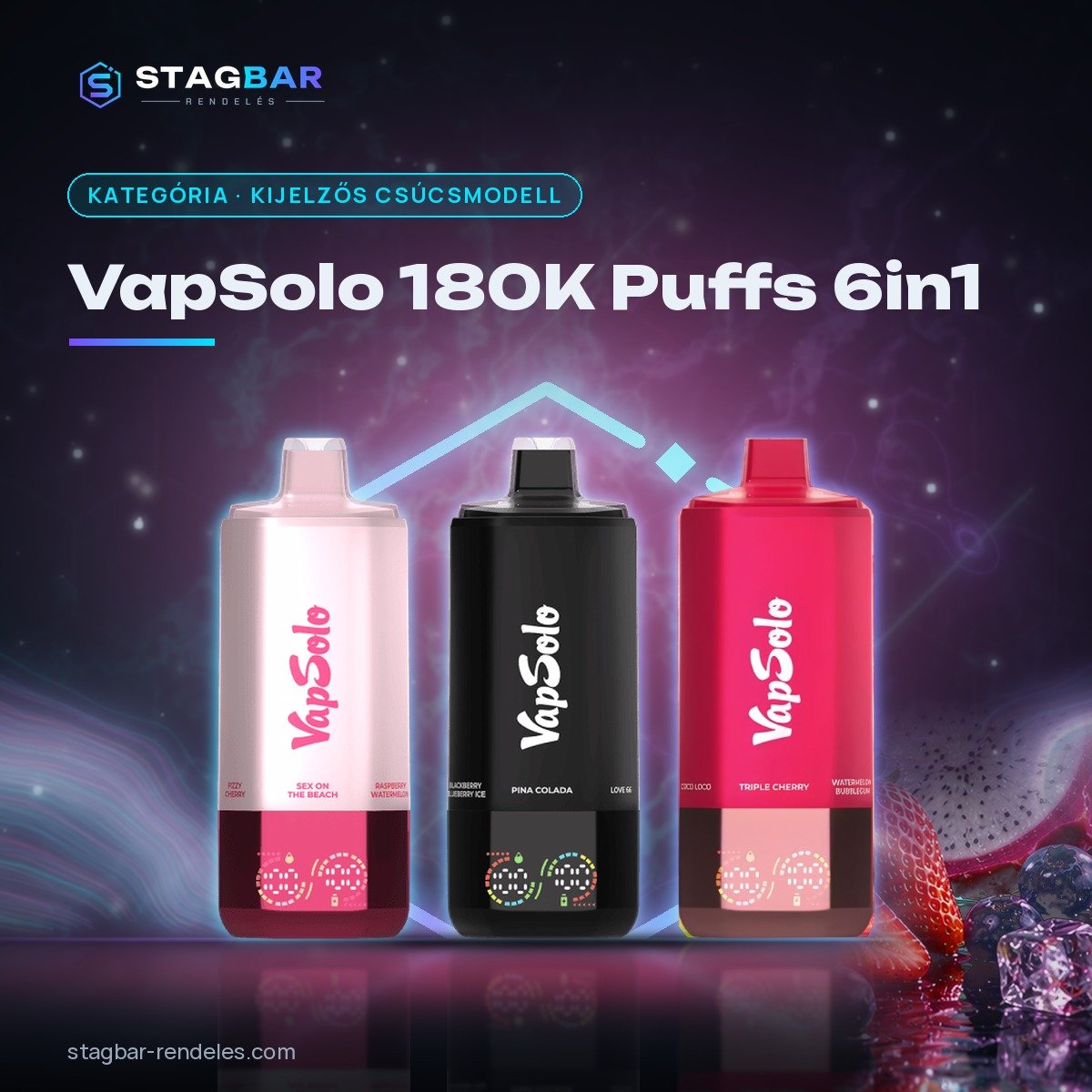 Vapsolo Sixer 6in1 160000 Puff eldobható vape készülékek