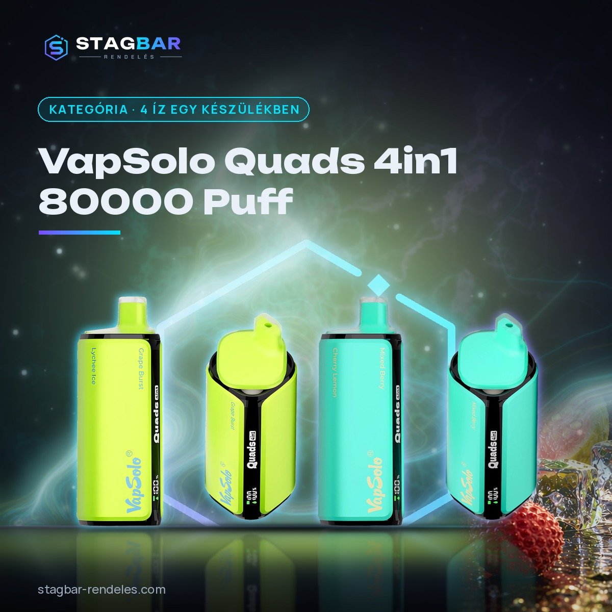 Vapsolo Quads 4in1 80000 Puff eldobható vape készülékek